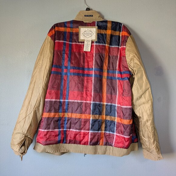 St John's Bay Tan Plaid Lined Bomber Jacket Coat XL (water repellent) - Picture 4 of 12